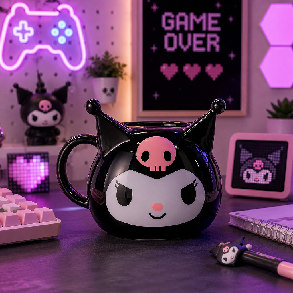 Caneca 3D Kuromi 450ml Hello Kitty Sanrio