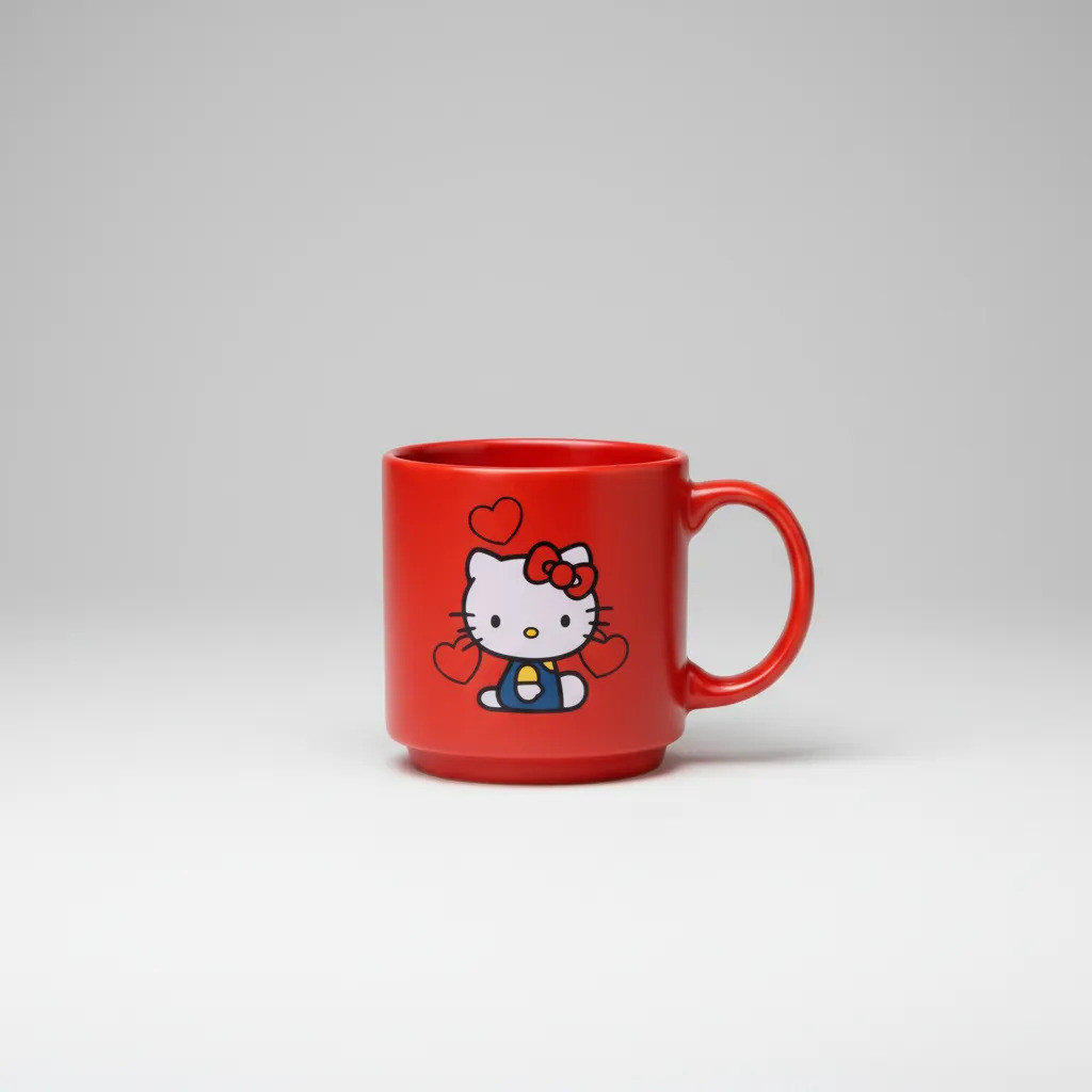 Caneca Mini Personagens Tina Empilhável P Coleção Cor Hello Kitty Vermelho Coração