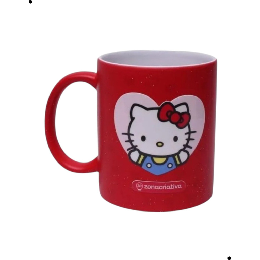 Caneca Mágica Hello Kitty 350ml Cerâmica Termossensível Zona Criativa Presente Sanrio