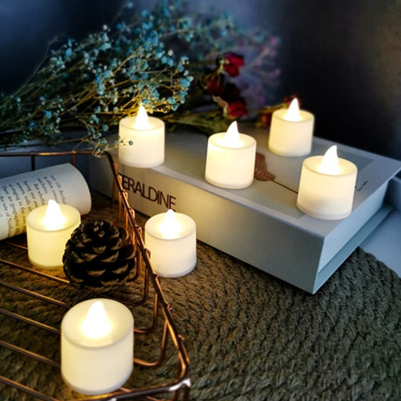 Mini Hengling Cristal Transparente Velas Luz Led Eletrônica Decorativa