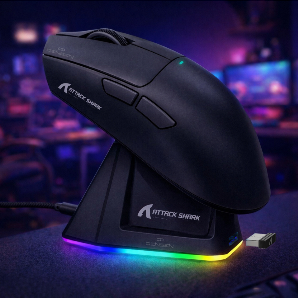 Mouse Gamer Sem Fio Tri-Modo ATTACK SHARK X11, Sensor PixArt PAW3311, Presente Profissional para eSports, Compatível com