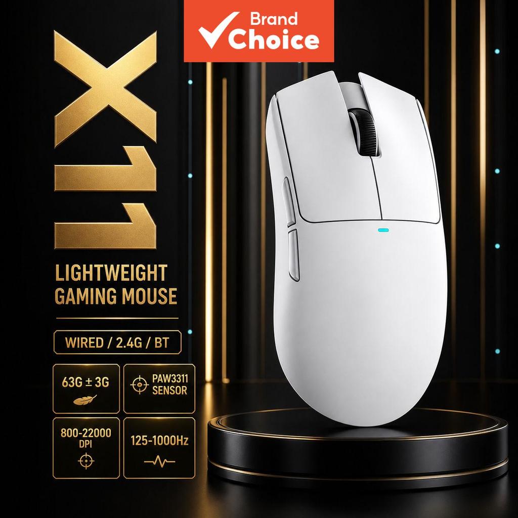 Teclado de Jogos Attack Shark X11 com 400 IPS, Aceleração de 40G, Codificador TTC, Mouse PC Recarregável Programável,