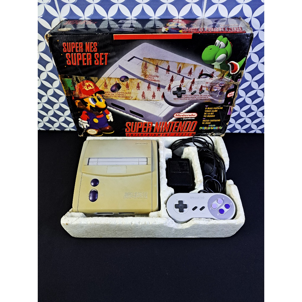 Console Super Nintendo Baby Nacional AV - Funcionando 100% - Na caixa com jogo brinde