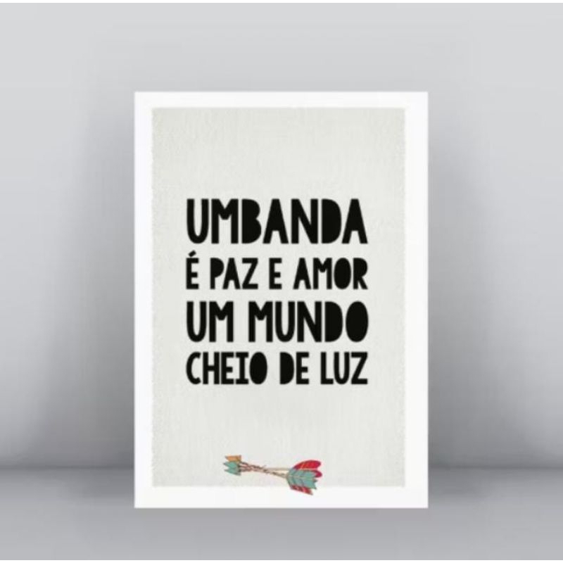 Quadro Decorativo Umbanda paz e amor um mundo cheio de luz quadro de fé, axé e religioso
