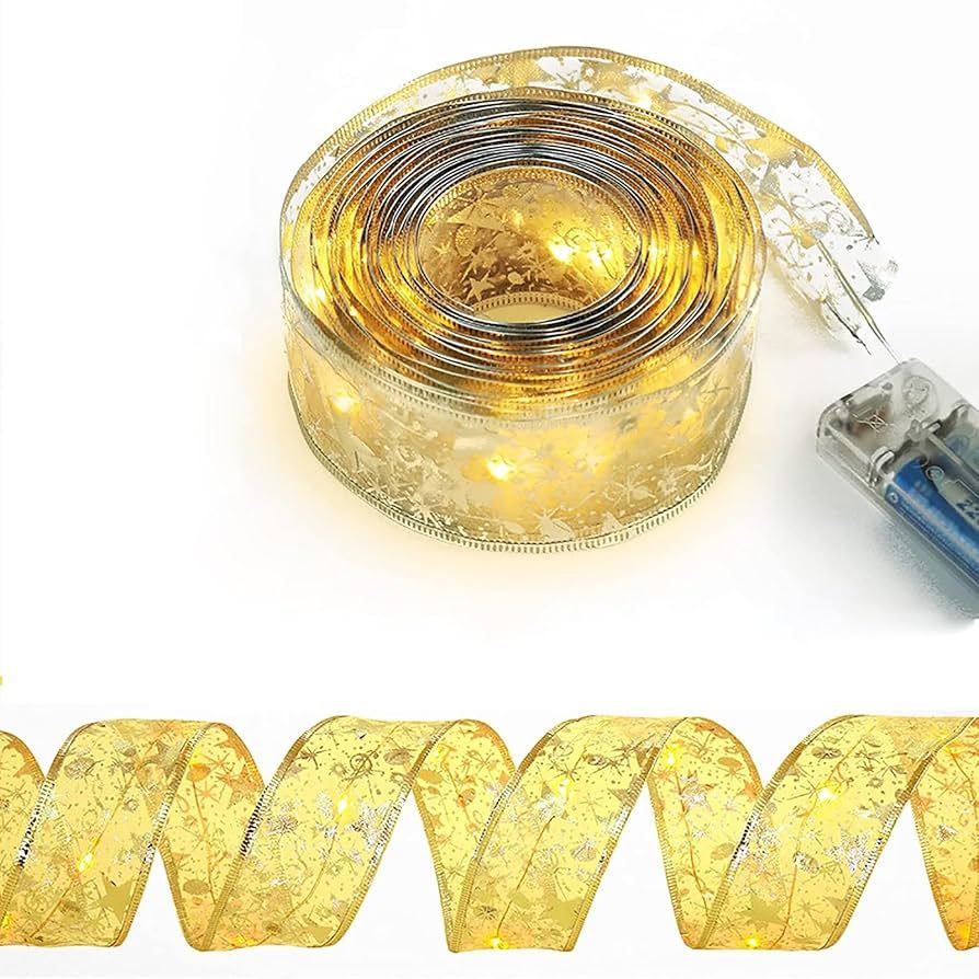 Fita Adesiva Led Natal 10 Metros Dourado Enfeite Árvore de Natal Decorativo Alta Qualidade Luz Fada