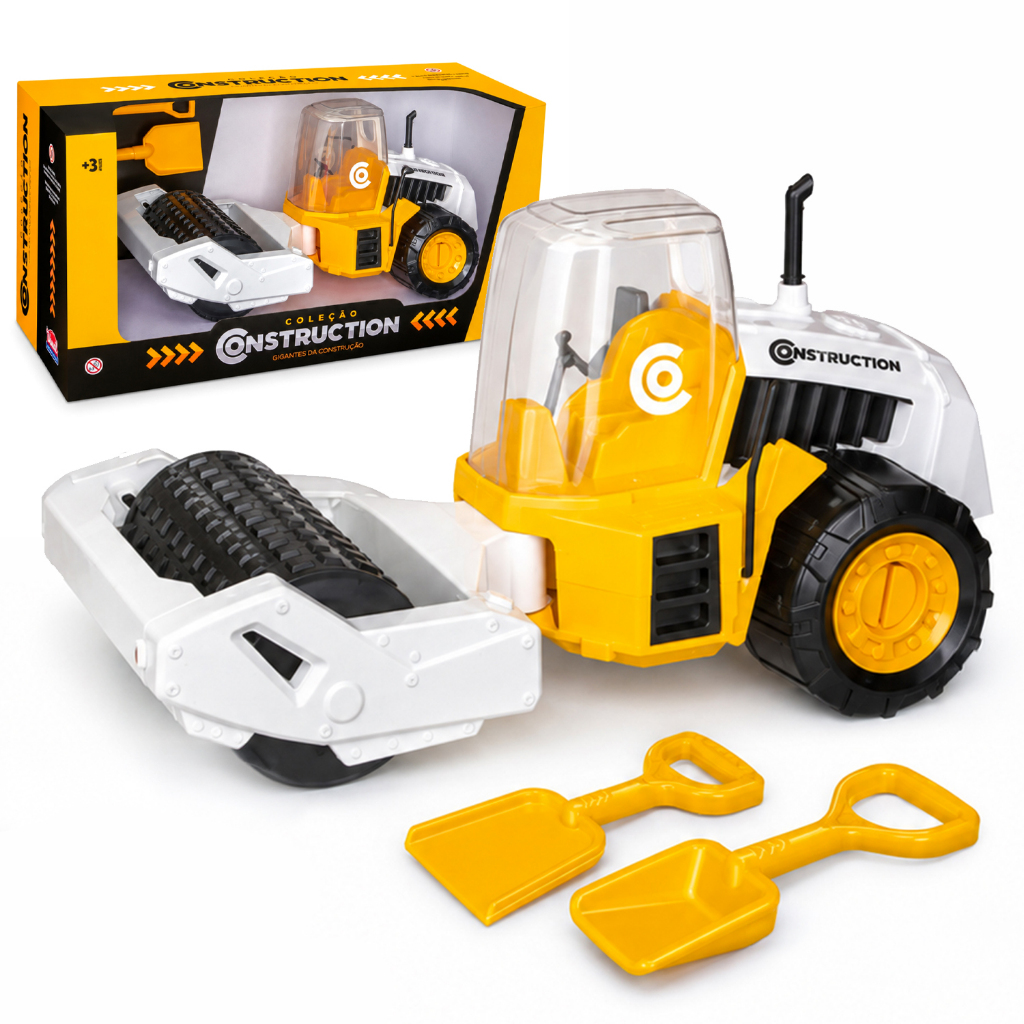 Trator Rolo Compactor Construction Machines 775 - Usual Brinquedos