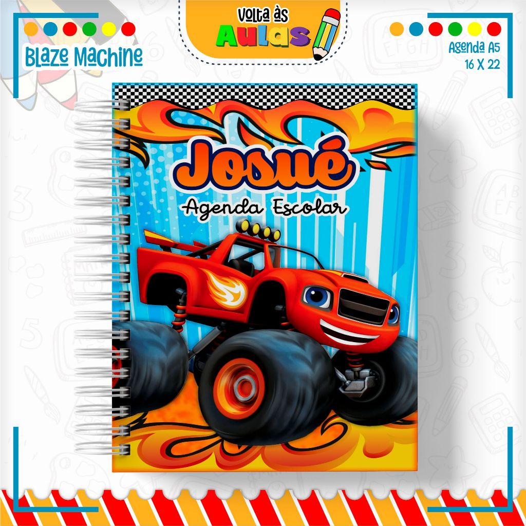 Agenda Escolar Blaze machine / Caderno de desenho / Caligrafia / Caderno brochura