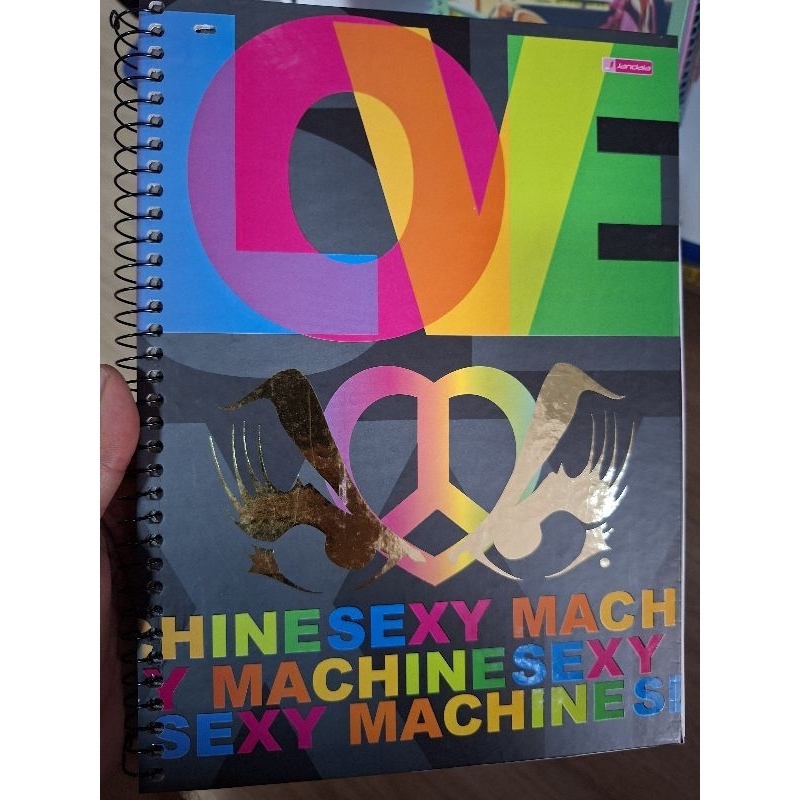 Caderno Love Pride Machine 96 fls antigo vintage raro
