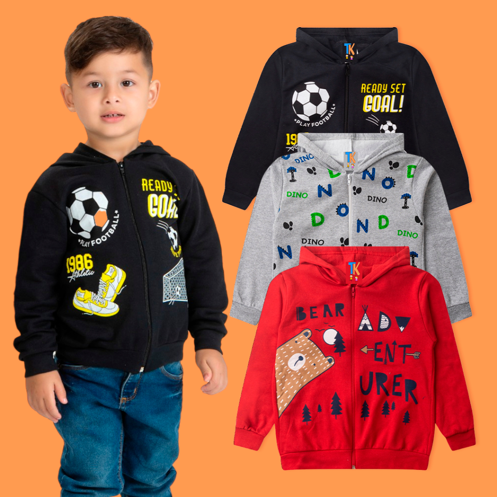 Agasalho Blusão Moletom Infantil Juvenil Peluciado Com Zíper Masculino Menino Inverno Promoção