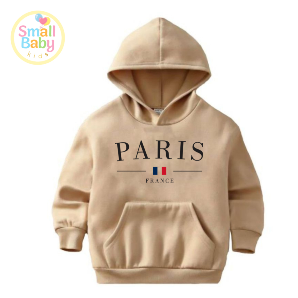 Blusa Moletom Infantil Juvenil Estampado Paris França Com Capuz Canguru Peluciado