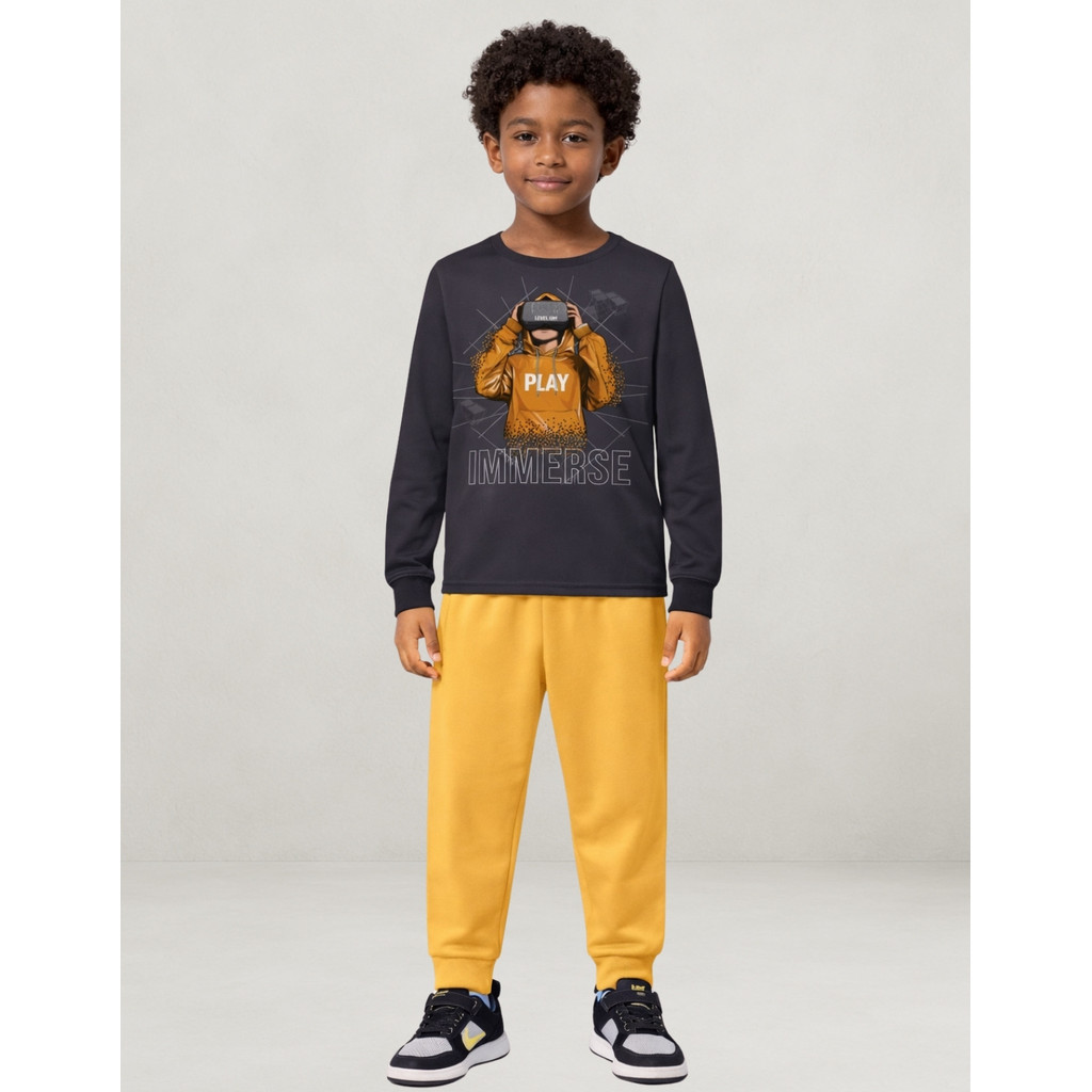 Conjunto Juvenil Kyly Menino Blusa E Calça De Moletom Peluciado 1001618