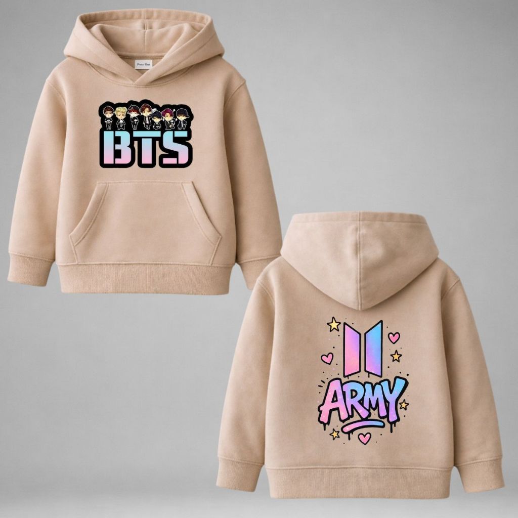 Blusa De Moletom Army K-Pop Infanto Juvenil Unissex Peluciada Fãs Banda Coreana Turnê Brasil 2026