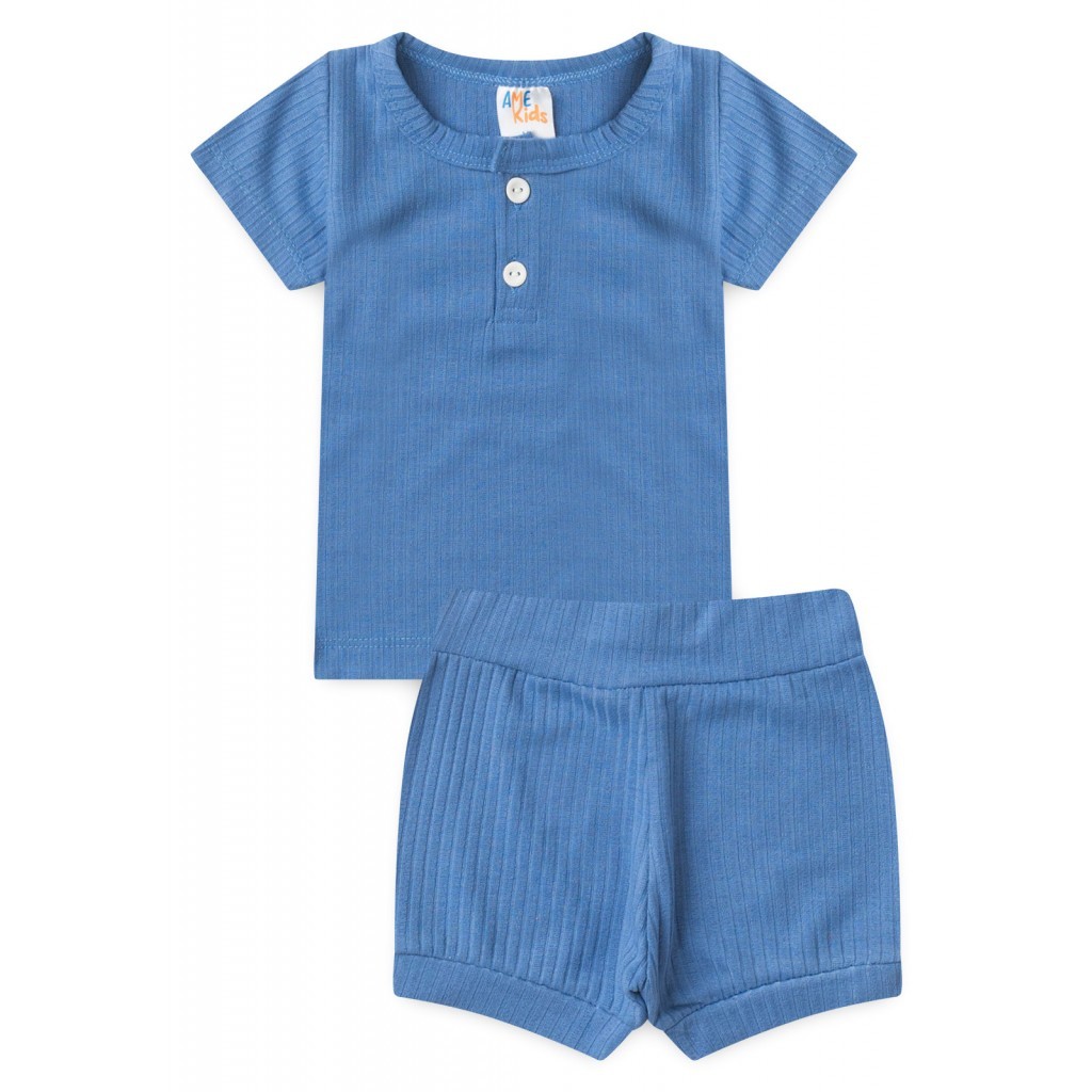 Conjunto Infantil Masculino Verão - Blusa com Botões e Shorts