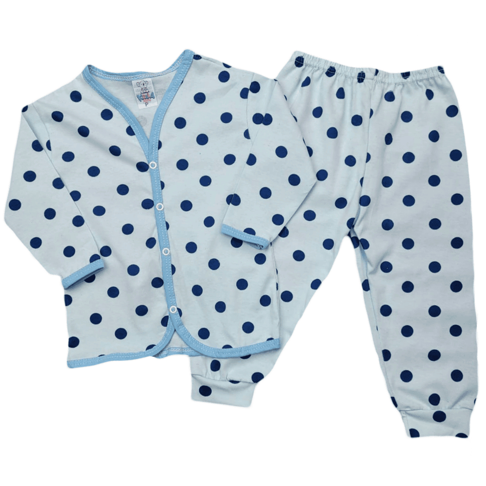 Conjunto Pijama 2 Peças Camisa Com Botões E Calça Algodão