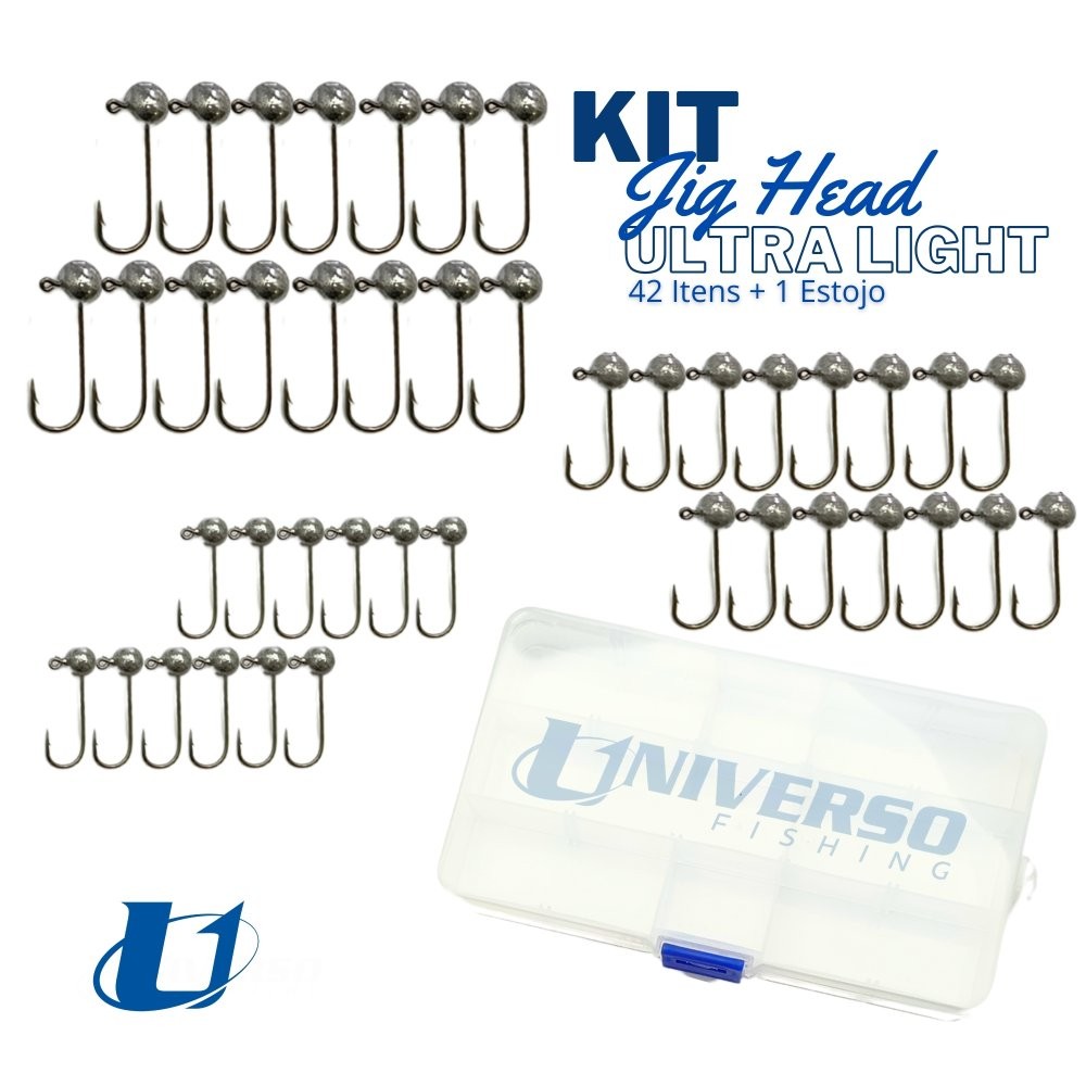 Kit Jig Head Ultra Light c/ 42 Itens + Estojo 17cm #003