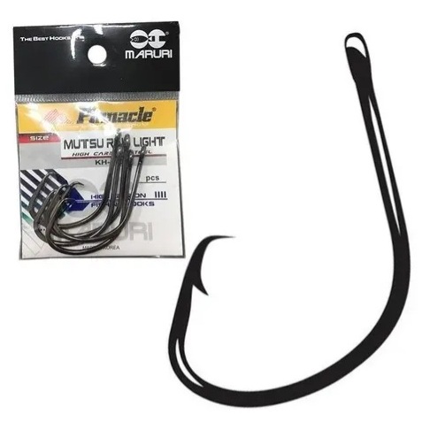 Anzol Pinnacle Mutsu Ring Light Black Nº 6/0 (3,70cm) 10 Pçs