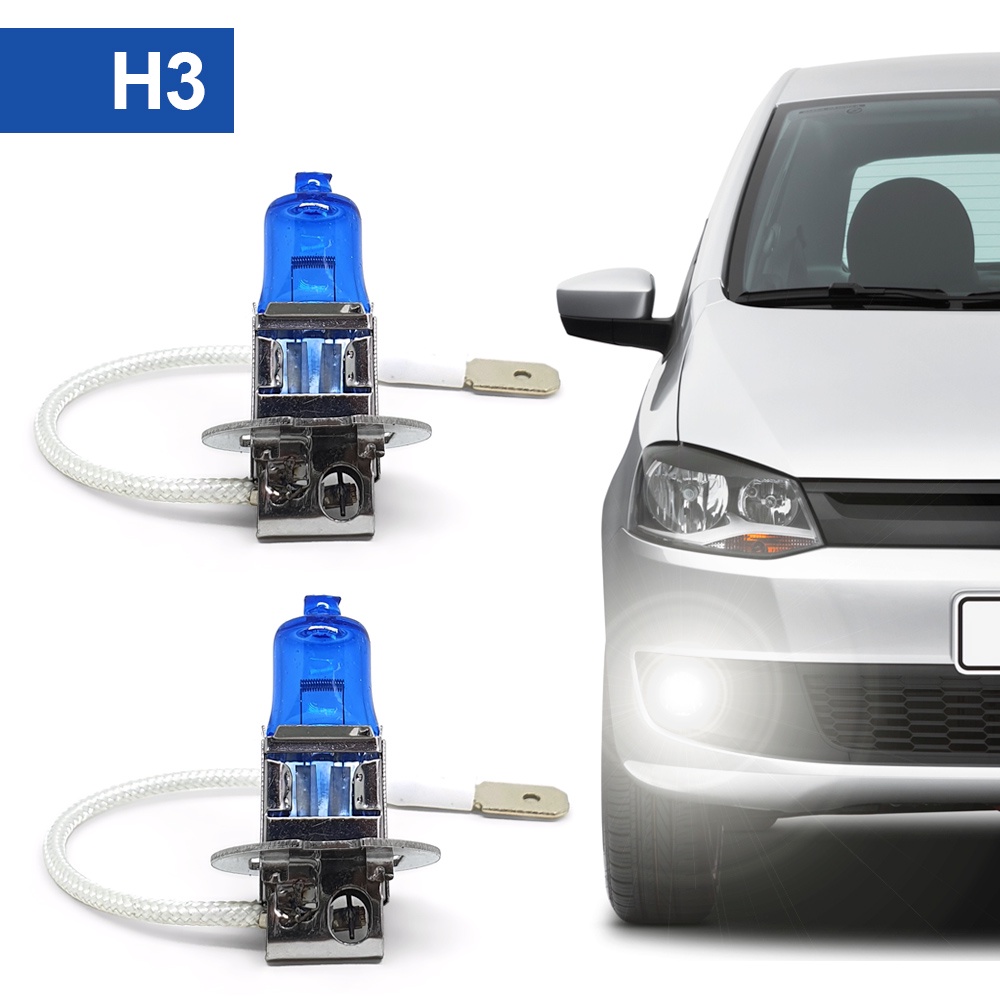 Par Lâmpadas H3 Farol Milha Chevrolet Zafira Super Branco Halogena Inmetro Gerlux 2001 2002 2003 2004 2005 2006