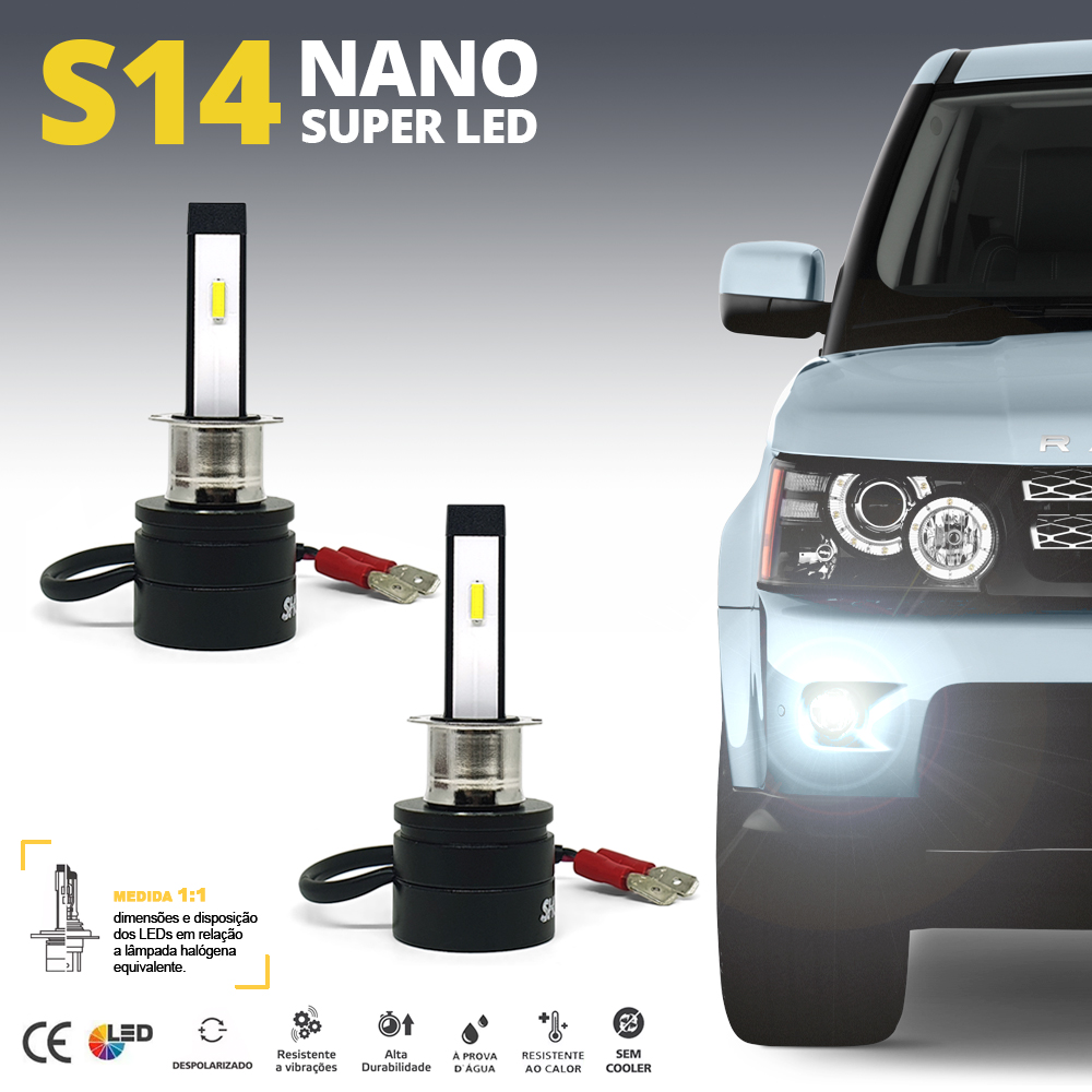 Par Lâmpadas H3 Farol Milha Zafira 2007 2008 2009 2010 2011 Super Led Mini Nano 6000k S14