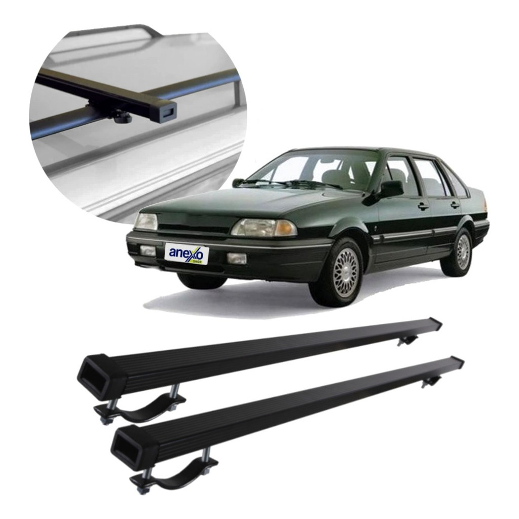 Rack de Teto Ford Versailles 1991 a 1996 Steel SR-66 Travessa Aço Slim Preta Par