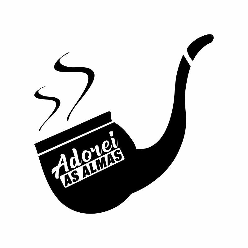 Adesivo Adorei As Almas Cachimbo Preto Velho  Umbanda - Para Vidros, Carros ou Decoração – 14 x 10cm