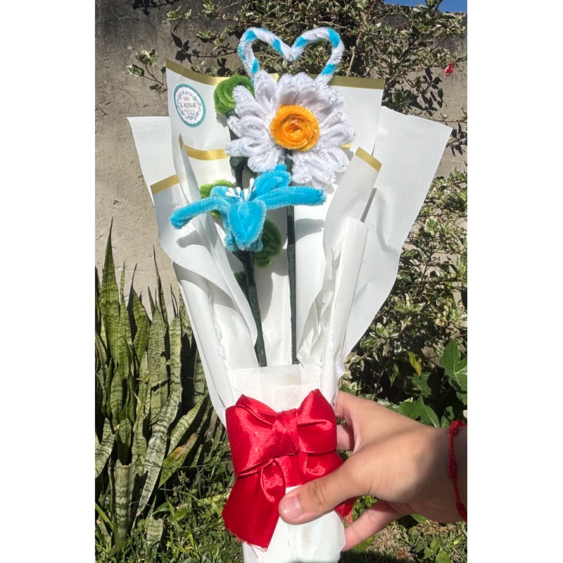 Buquê Artesanal de Limpador de cachimbo Presente Criativo Feito á mão