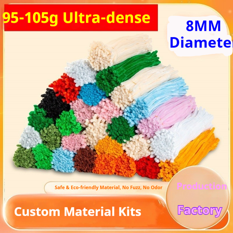 100 Unidades 8 Mm De Diâmetro Meu Estoque Pronto Hastes De Chenille Coloridas Limpadores De Cachimbo Cores Sortidas Arte