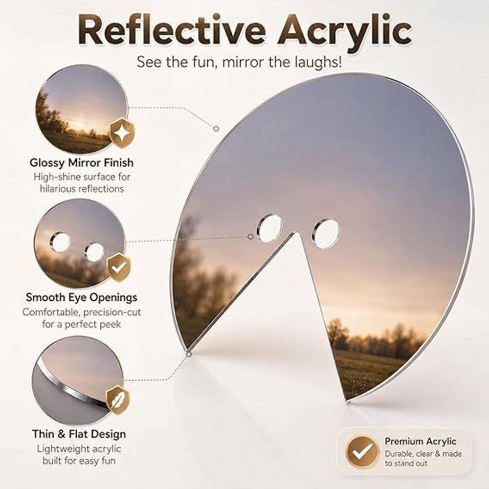 Visual Dislocation Full Face Acrylic mirror , Unique Wearable Photography Prop Reflective