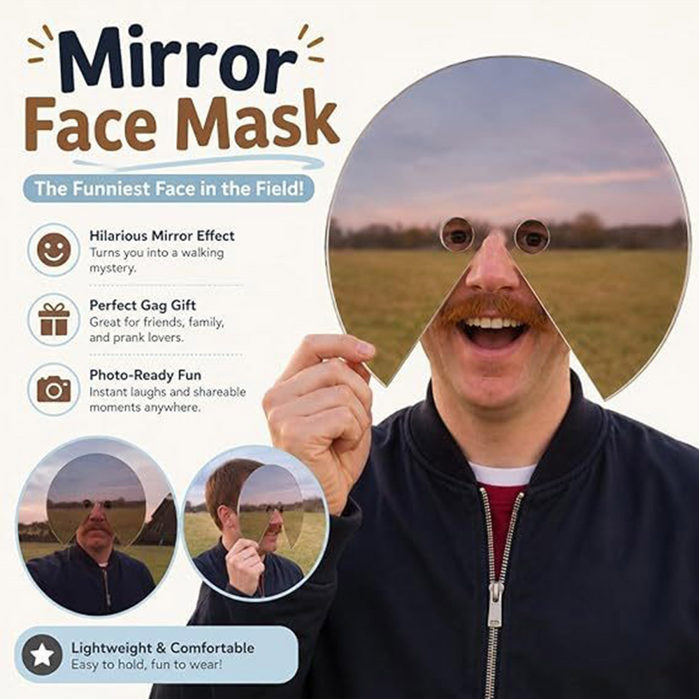 Visual Dislocation Full Face Acrylic mirror , Unique Wearable Photography Prop Reflective