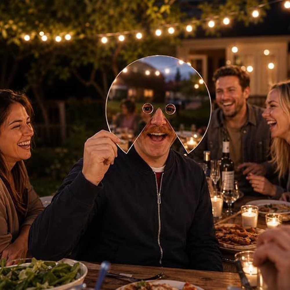 Reflective Acrylic Mirror Face Mask - Selfie Photo Prop