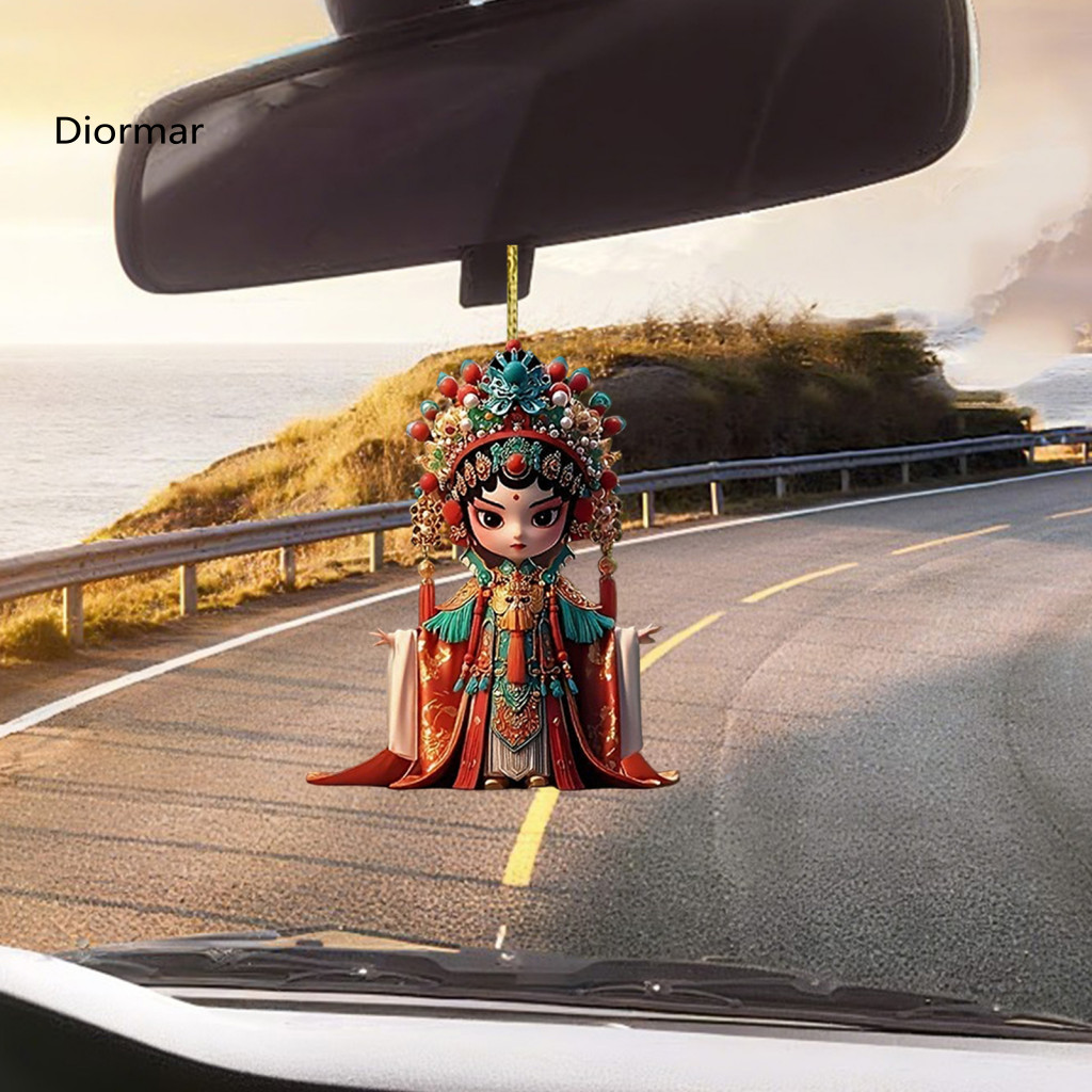 Traditional Chinese Art Decor Opera Decoration Peking Female Acrylic Pendant 2d Flat Style Cartoon Girl Car Rearview Mir