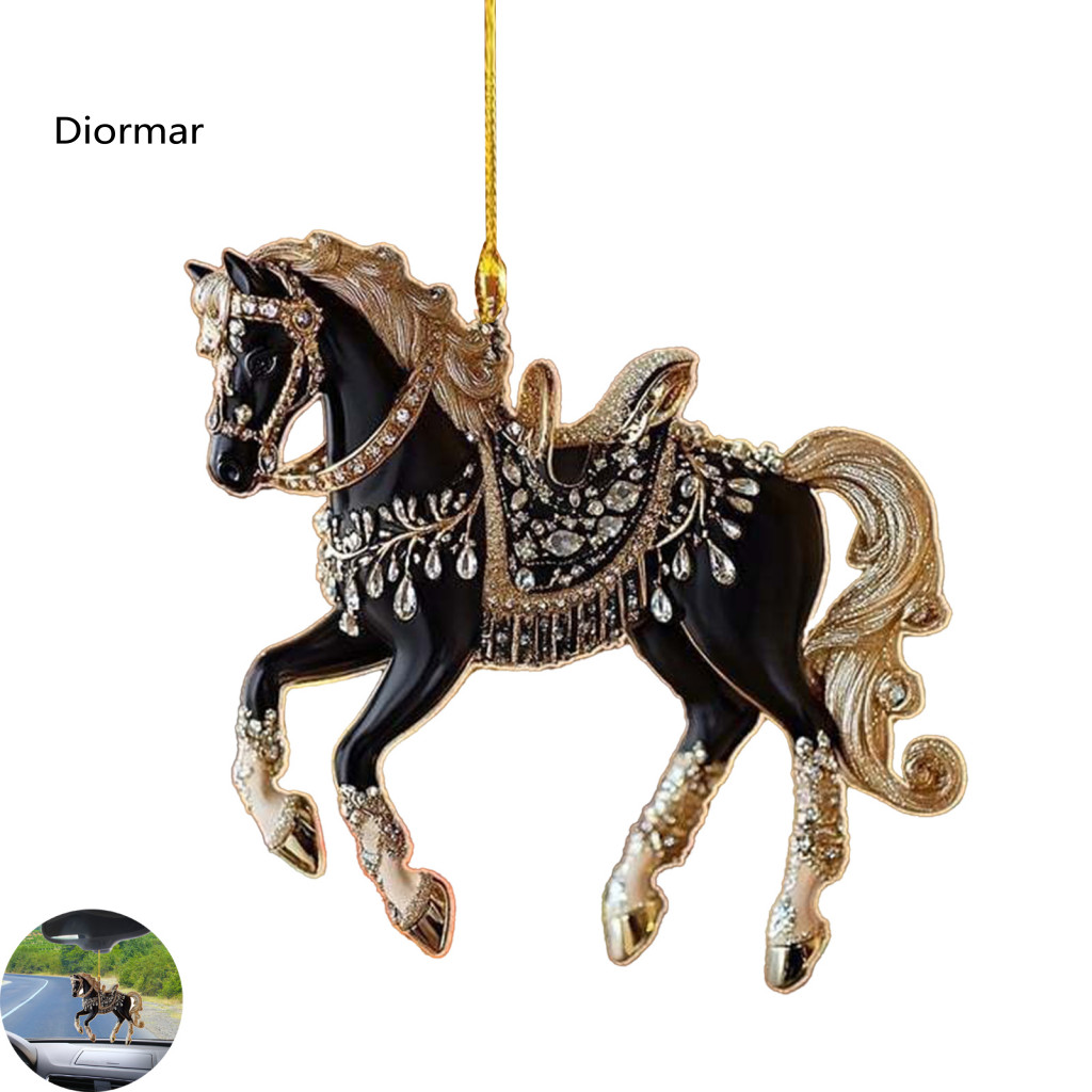 Horse Pendant Minimalist Style Acrylic Ornament 2d Elegant Car Mirror Christmas Tree Hanging Decor Diy Crafts Unique Gif