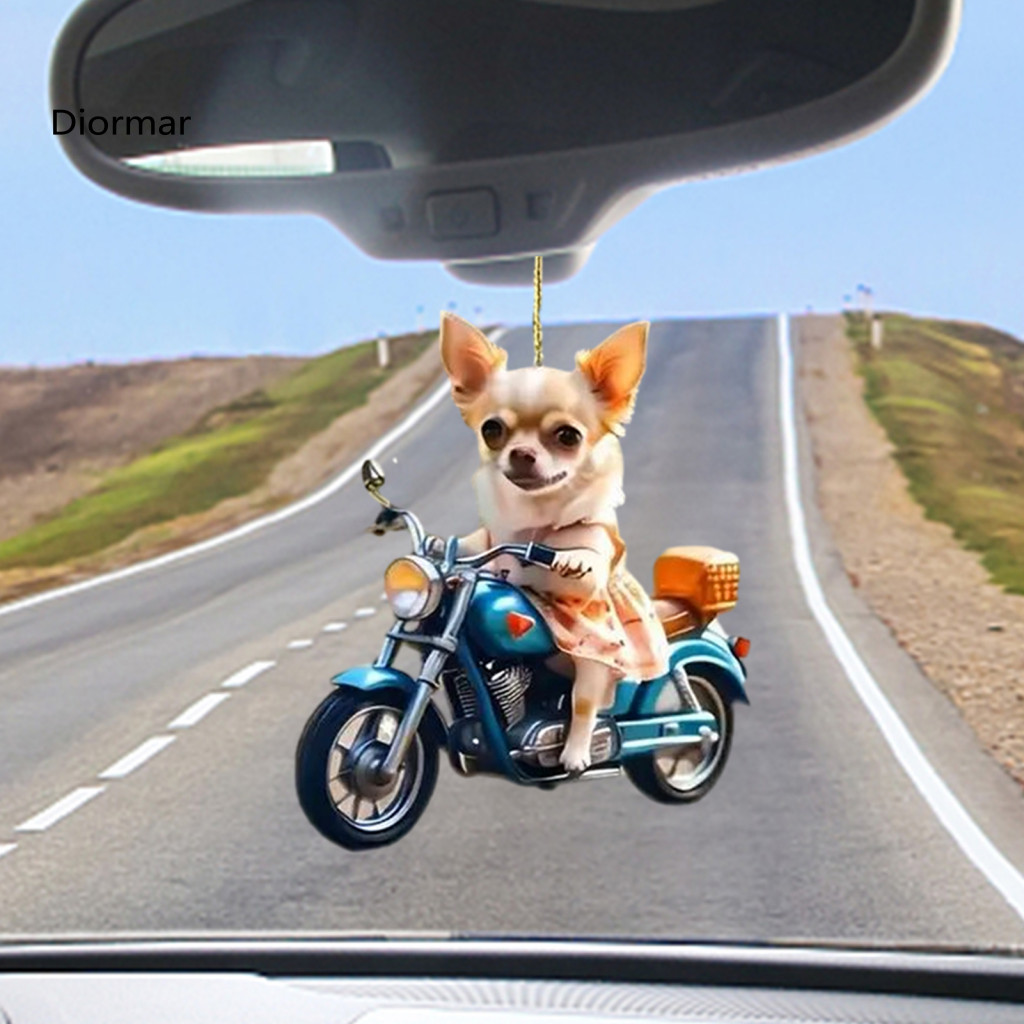 Puppy Pendant for Car Unique Accessory Cycling Dog 2d Acrylic Rearview Mirror Charm – Cute Lover Hanging Ornament Fun