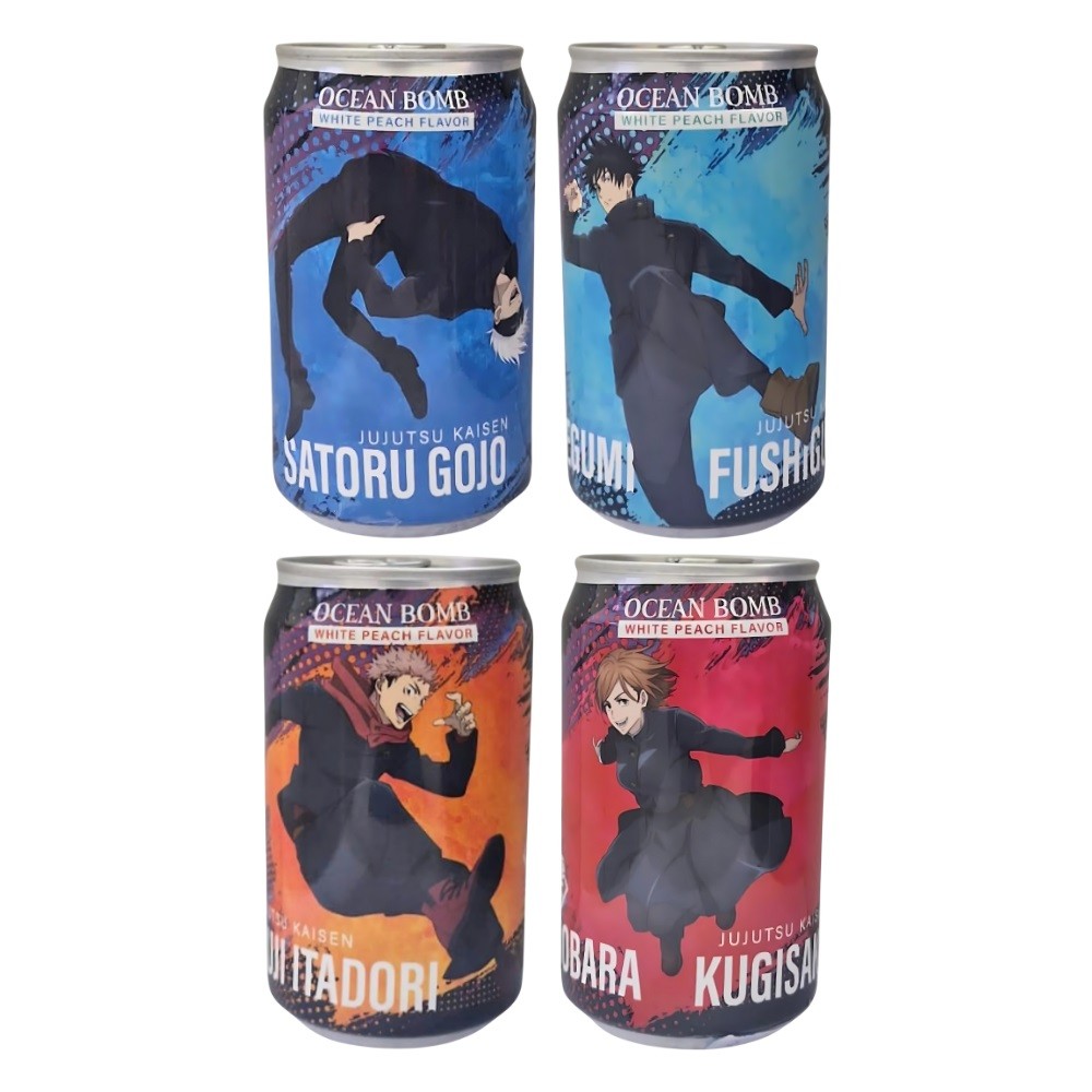 Refrigerante Ocean Bomb Lata 330 ml Sabor Pêssego Jujutsu Kaisen