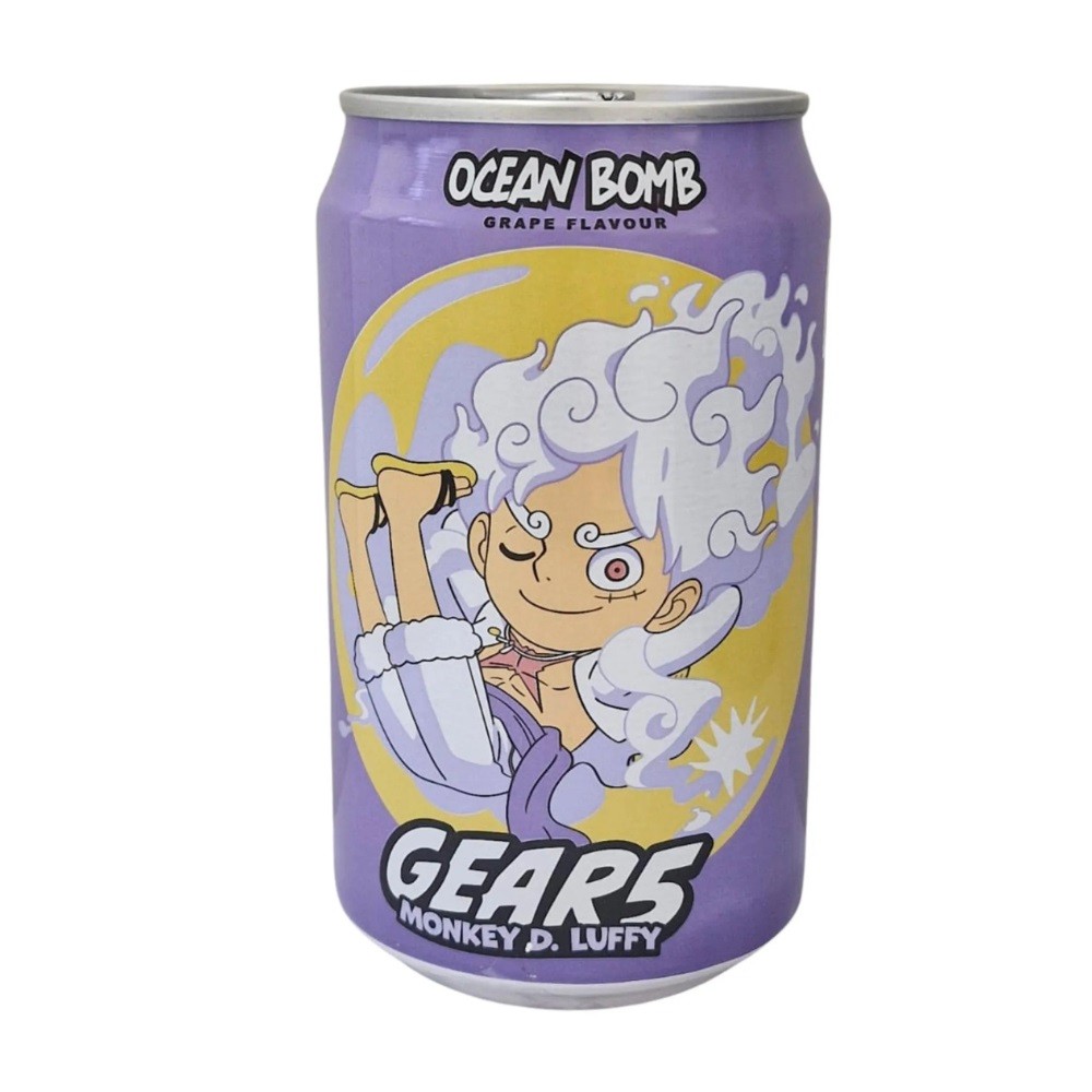 Refrigerante Ocean Bomb Lata 330 ml Sabor Uva One Piece - Luffy Gear 5