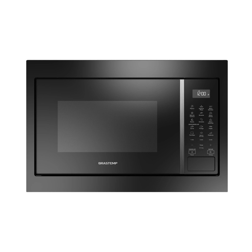Micro-ondas Brastemp de Embutir 32 Litros Preto com 18 Receitas Pré-Programadas e Design Sofisticado - BM146AE 220V
