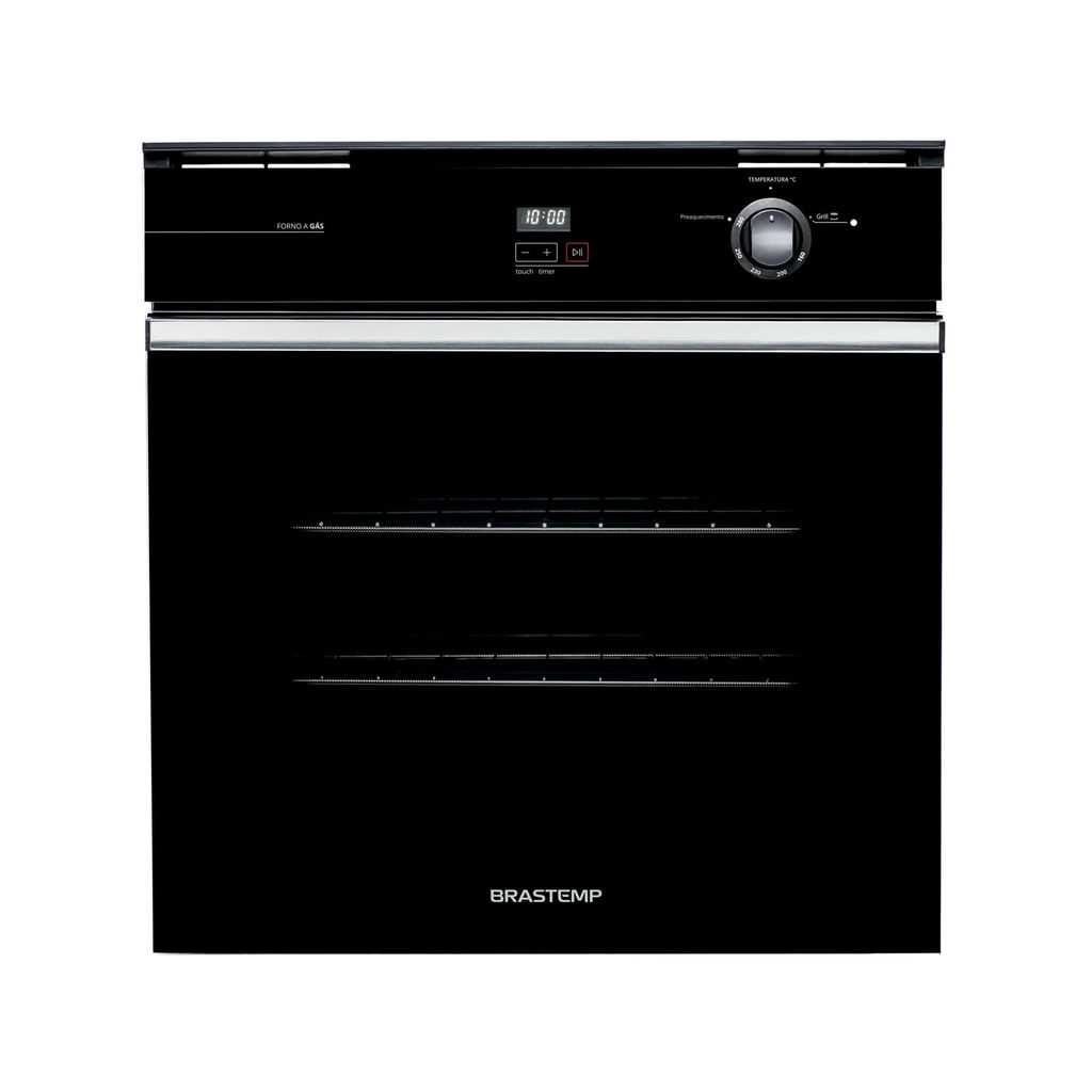 Forno de Embutir a Gás Brastemp 78 Litros Preto com Grill e Timer Touch - BOA84AE