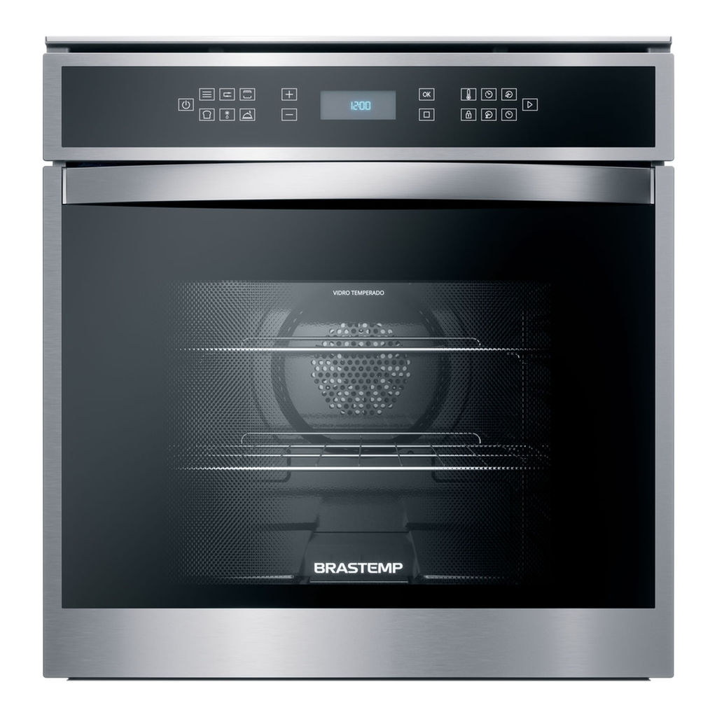 Forno de Embutir Elétrico Brastemp 84 Litros Cor Inox com Convecção e Termômetro Meat Control - BOT84AR