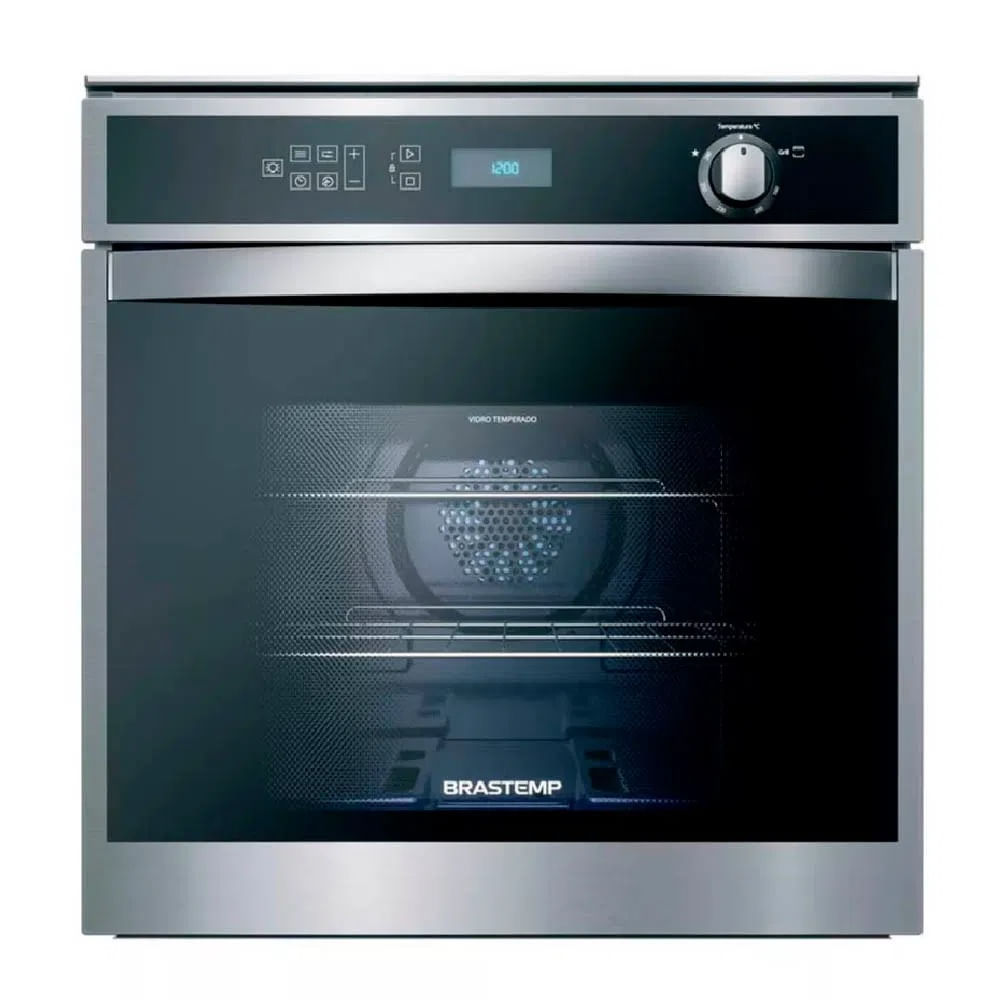 Forno Brastemp de Embutir a Gás 78 Litros Inox BOH84ARRNA