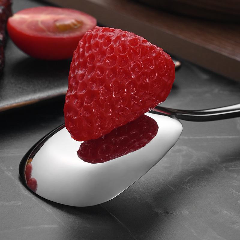 Colher de Inox Espessada, Fundo Plano - Para Casa, Sopa, Sobremesa e Sorvete