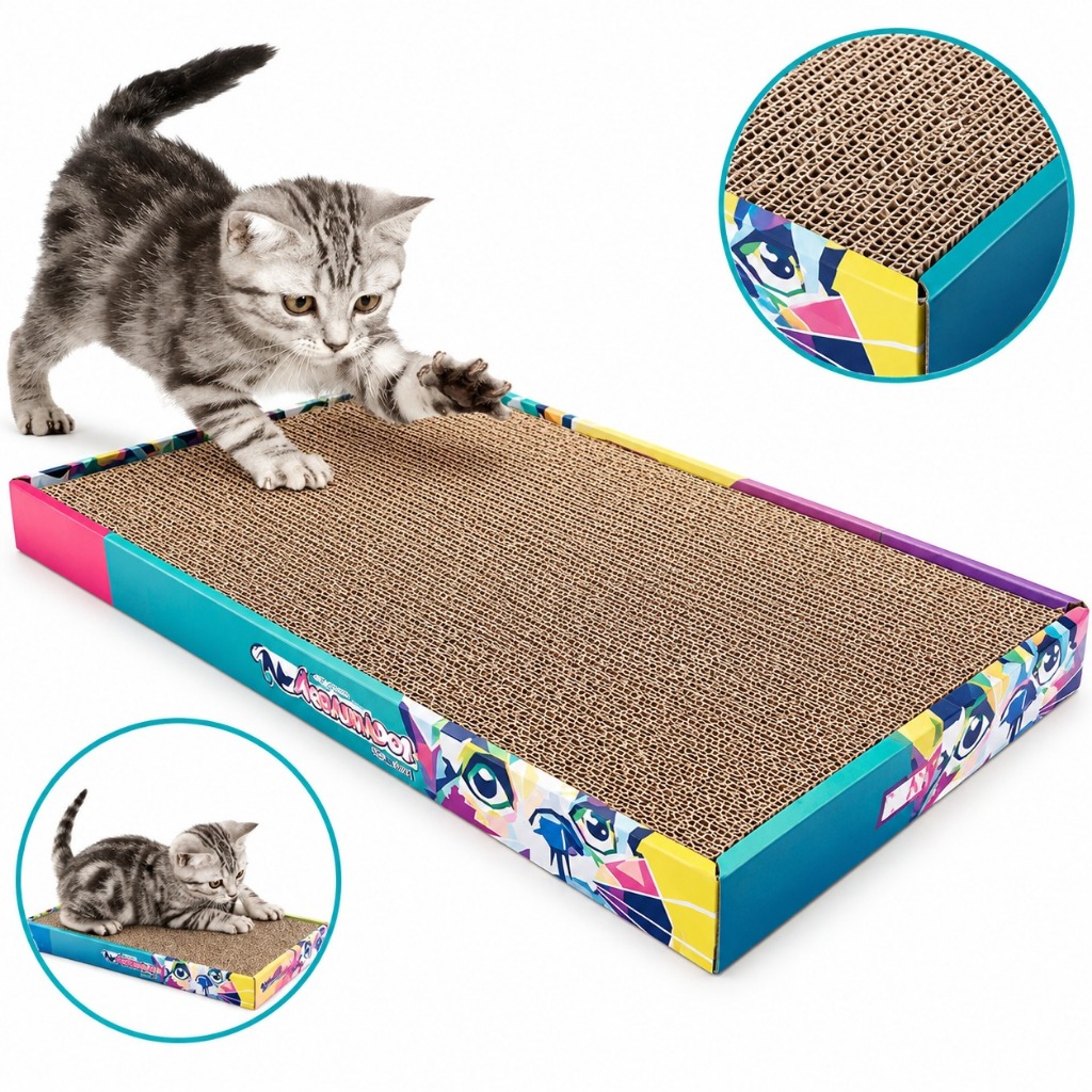 Arranhador Plano Papelão Gatos BrinqPet Afia Unhas Evita Arranhar Sofá Cortina Antiestresse