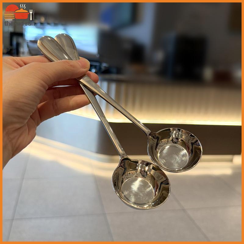 TSBR 1/2 Pçs De Aço Inoxidável Fundo Plano Colher De Cabeça Redonda Cabo Longo Para Sopa De Arroz Macarrão Café Bolo Sob