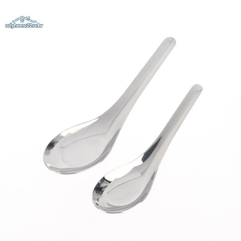 adyhome22vv 2 Unidades De Aço Inoxidável Com Fundo Plano E Cabo Longo Colher De Sopa De Arroz br