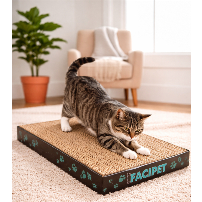 Kit 2 Arranhador Para Gato Plano De Papelão Evita Arranhar Sofá Cortina