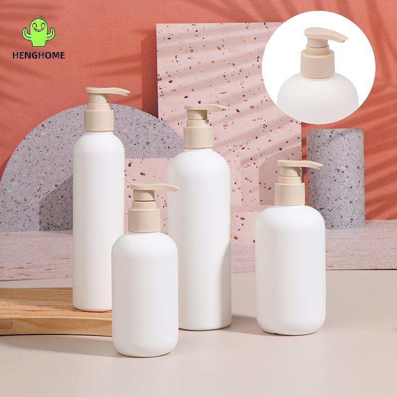 HENGHOME 200-500ml Branco Vazio Bomba De Plástico Loção Shampoo Garrafa High-end Garrafas De Cosméticos Cabeça Da Acríli