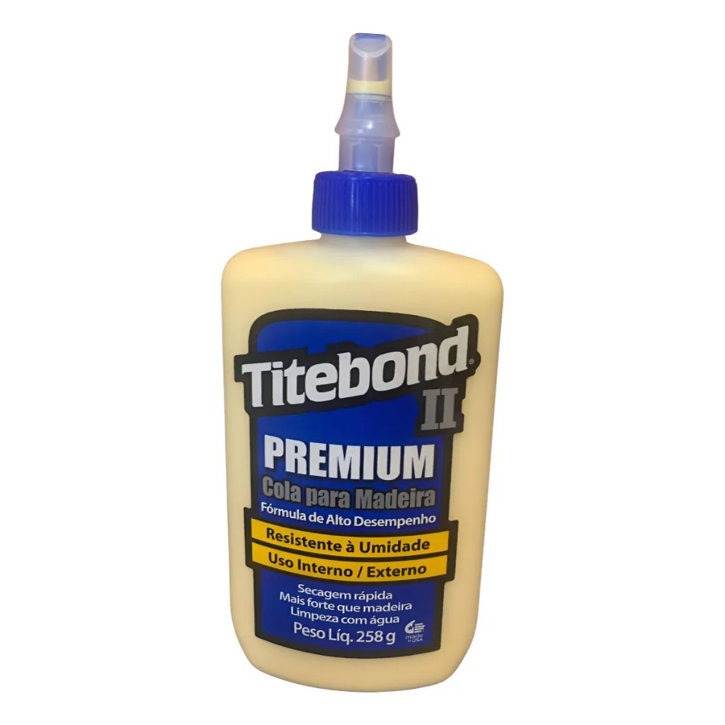 Cola Titebond II Premium 258g para Madeira Wood Glue Atóxica Alta Resist Prova D Água Secagem Rapida