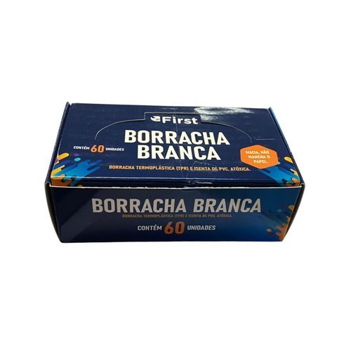 Kit Caixa Escolar 60 Borrachas Brancas Alta Qualidade Apagamento Suave Ideal Estudo Escritorio Material Escolar