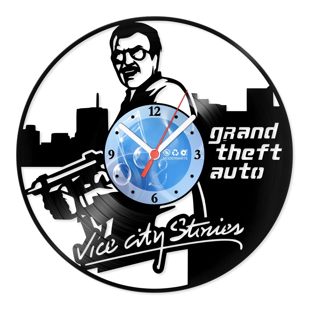 Relógio Decorativo de Parede Vinil Jogos e Games GTA Vice City Stories