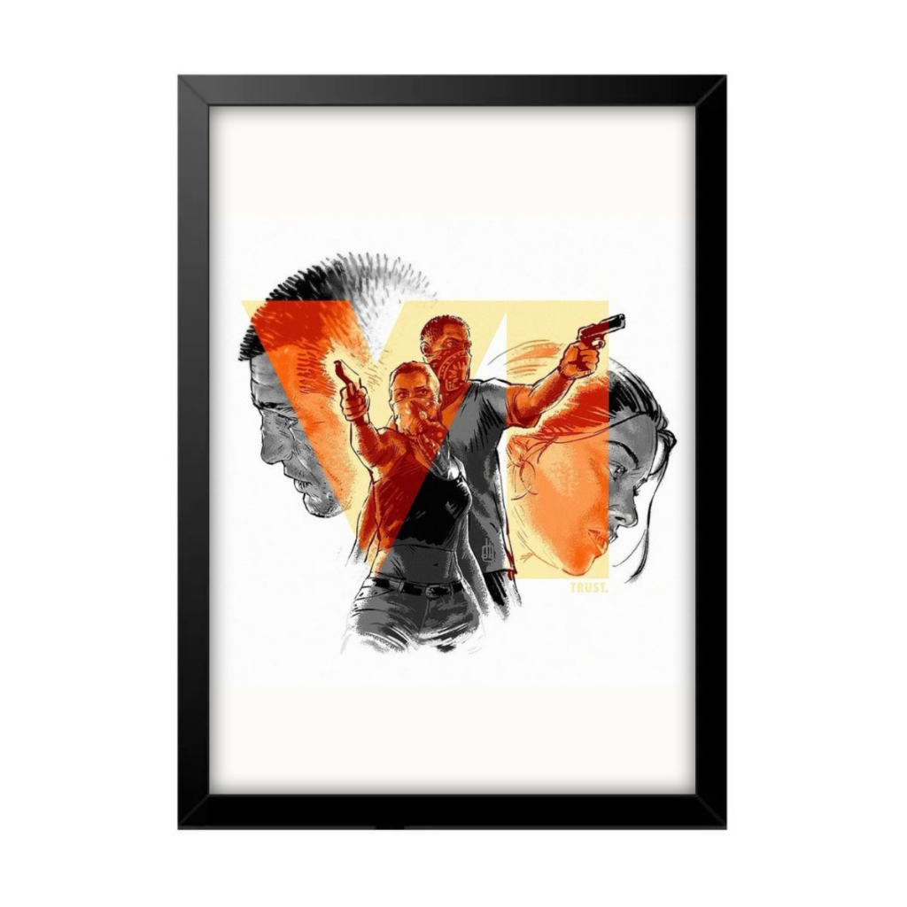 Quadro Decorativo Sala Quarto Gta Vi 6 Jason Lucia Jogo Game Geek Rokcstar Vice City PS5 Xbox Logo