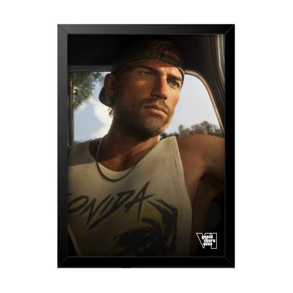 Quadro Decorativo Sala Quarto Gta Vi 6 Jason Lucia Jogo Game Geek Rokcstar Vice City PS5 Xbox