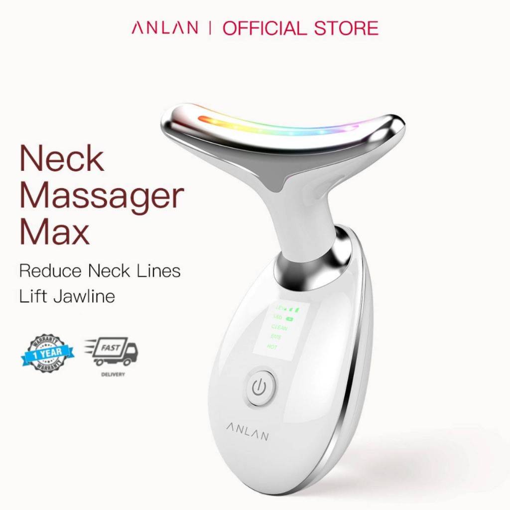 ANLAN Pescoço Rosto Massageador Emagrecimento Vibração Led Photon Therapy V Dispositivo De Levantamento Facial 7 Cores